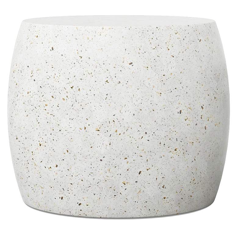 Image 1 Mixx 24" Wide Ivory Terrazzo Pebble End Table