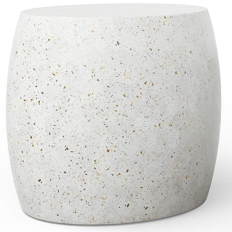 Image 3 Mixx 24" Wide Ivory Terrazzo Pebble End Table more views