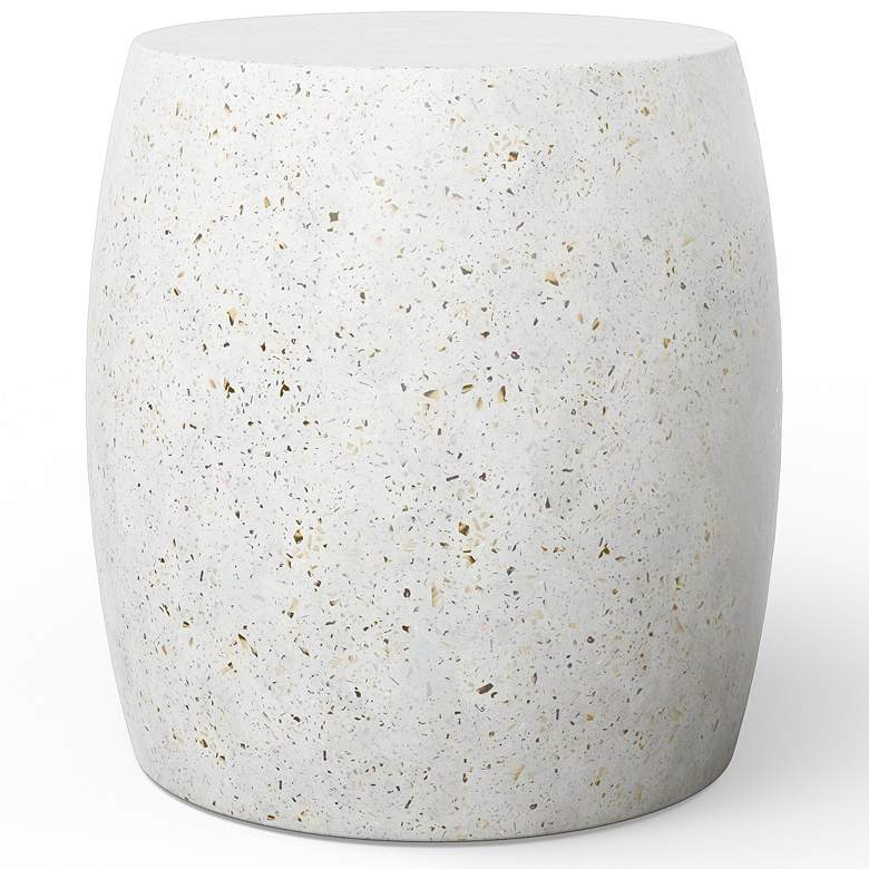 Image 4 Mixx 24" Wide Ivory Terrazzo Pebble End Table more views