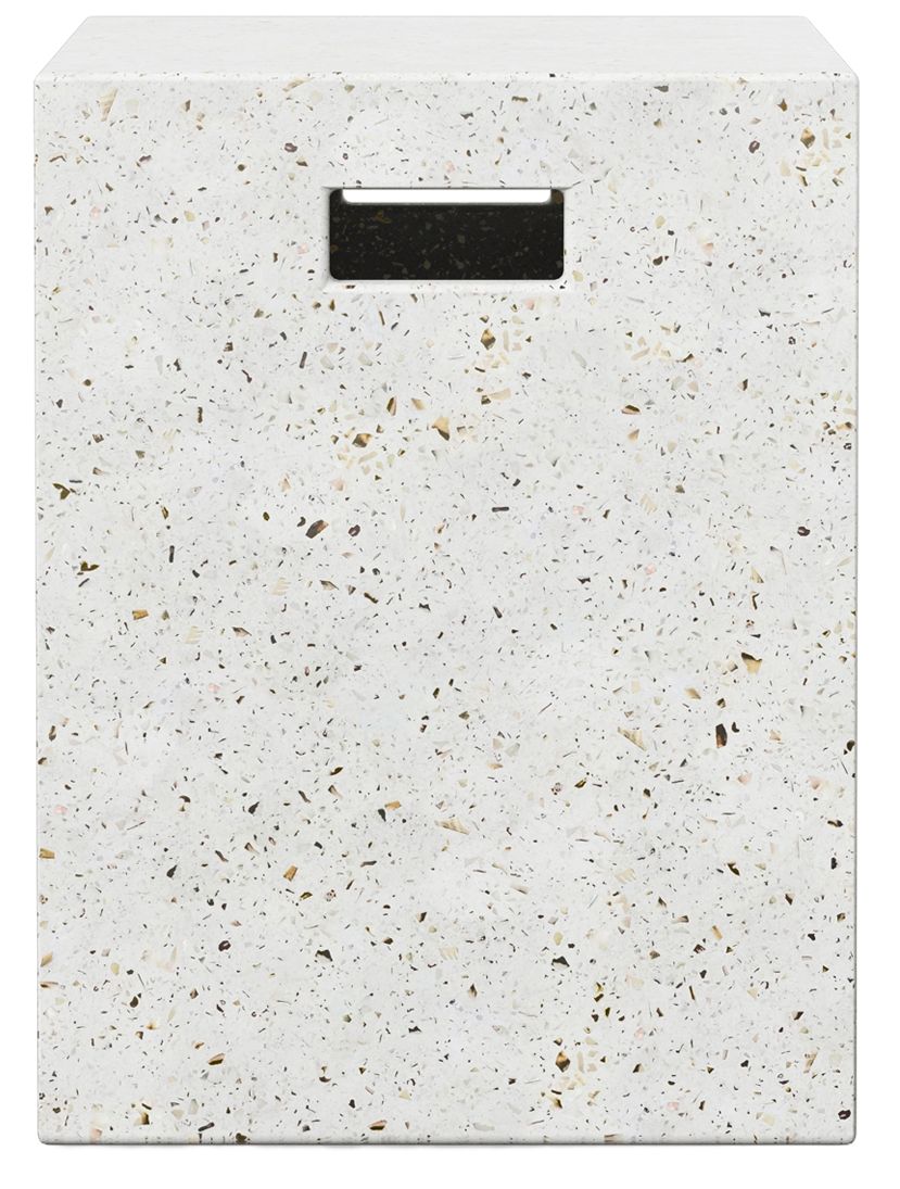 Image 2 Mixx Una 13.75" Wide Ivory Terrazzo Accent Stool