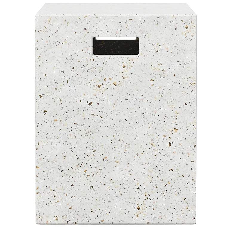 Image 1 Mixx Una 13.75" Wide Ivory Terrazzo Accent Stool