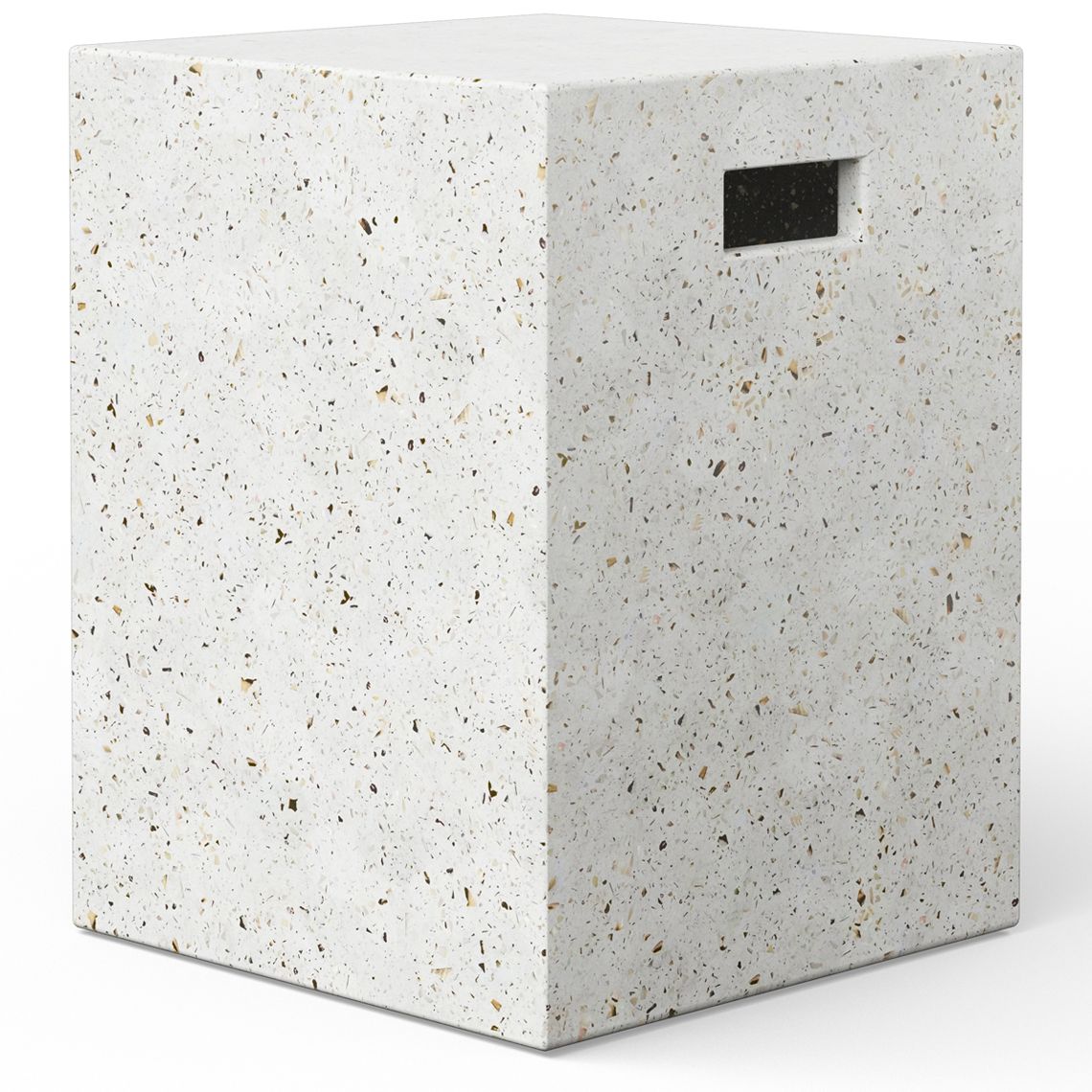 Image 3 Mixx Una 13.75" Wide Ivory Terrazzo Accent Stool more views