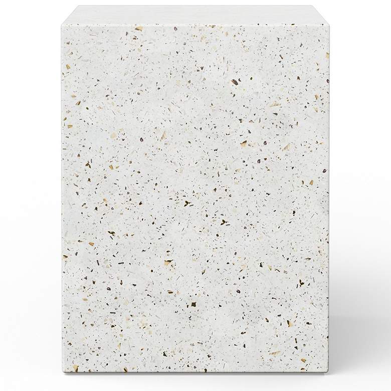 Image 4 Mixx Una 13.75" Wide Ivory Terrazzo Accent Stool more views