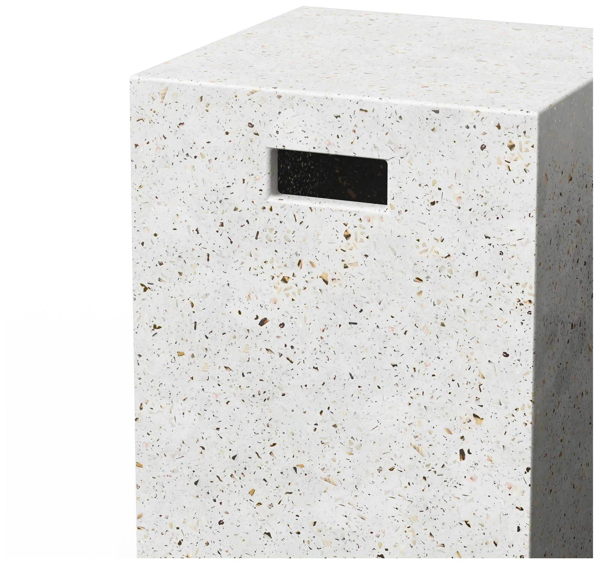 Image 5 Mixx Una 13.75" Wide Ivory Terrazzo Accent Stool more views