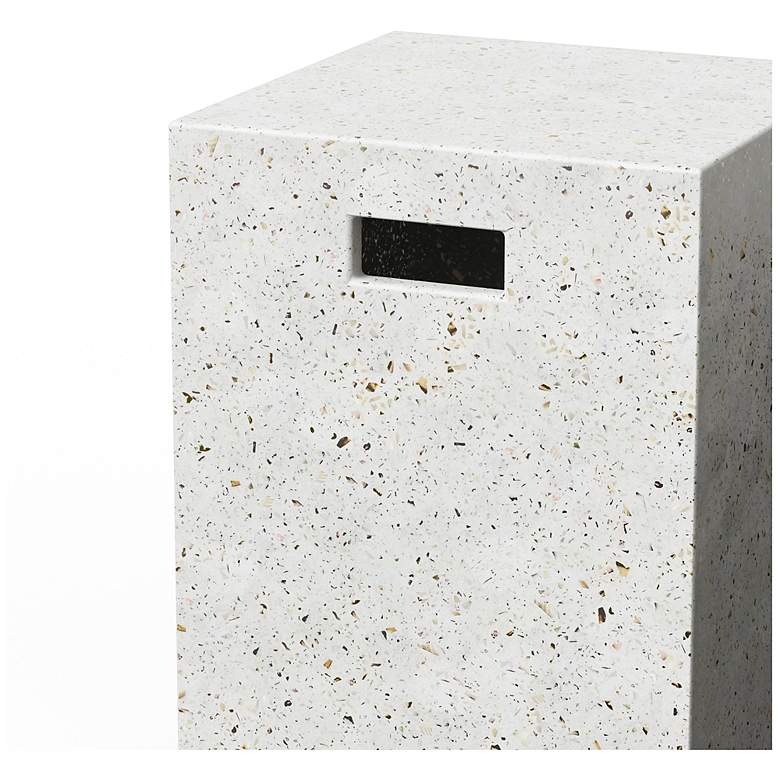 Image 5 Mixx Una 13.75" Wide Ivory Terrazzo Accent Stool more views