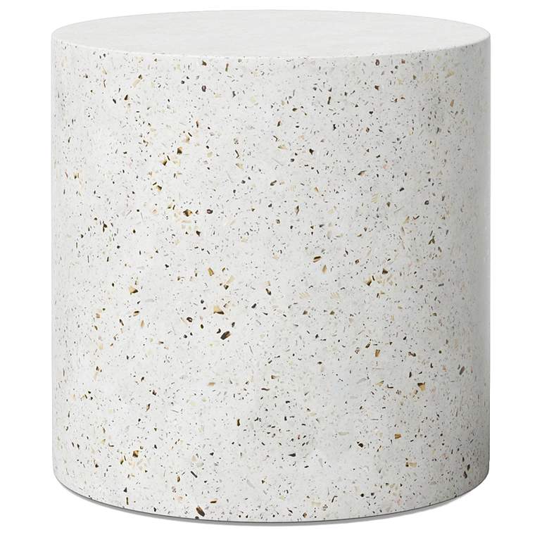 Image 1 Mixx Una 15.75" Wide Ivory Terrazzo End Table