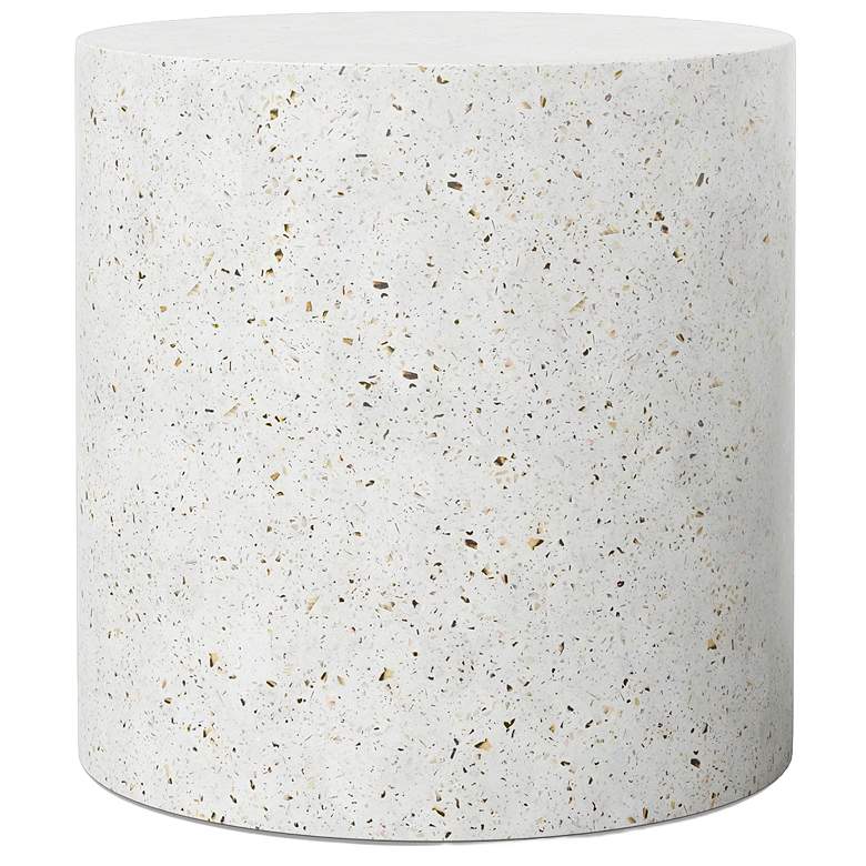 Image 1 Mixx Una 19.75" Wide Ivory Terrazzo End Table