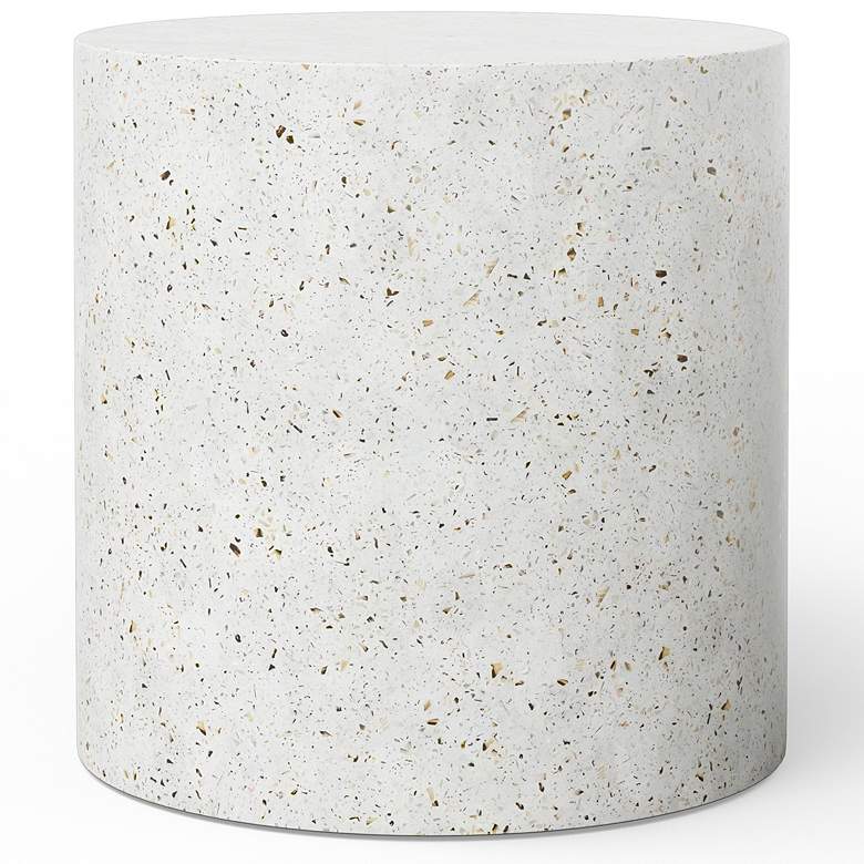 Image 2 Mixx Una 19.75" Wide Ivory Terrazzo End Table more views