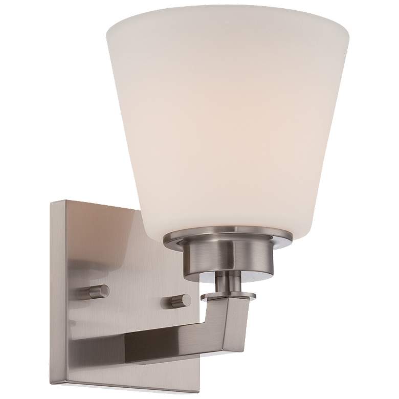 Image 1 Mobili; 1 Light; Vanity Fixture with Satin White Glass