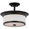 Mobili; 2 Light; Semi-Flush with Satin White Glass