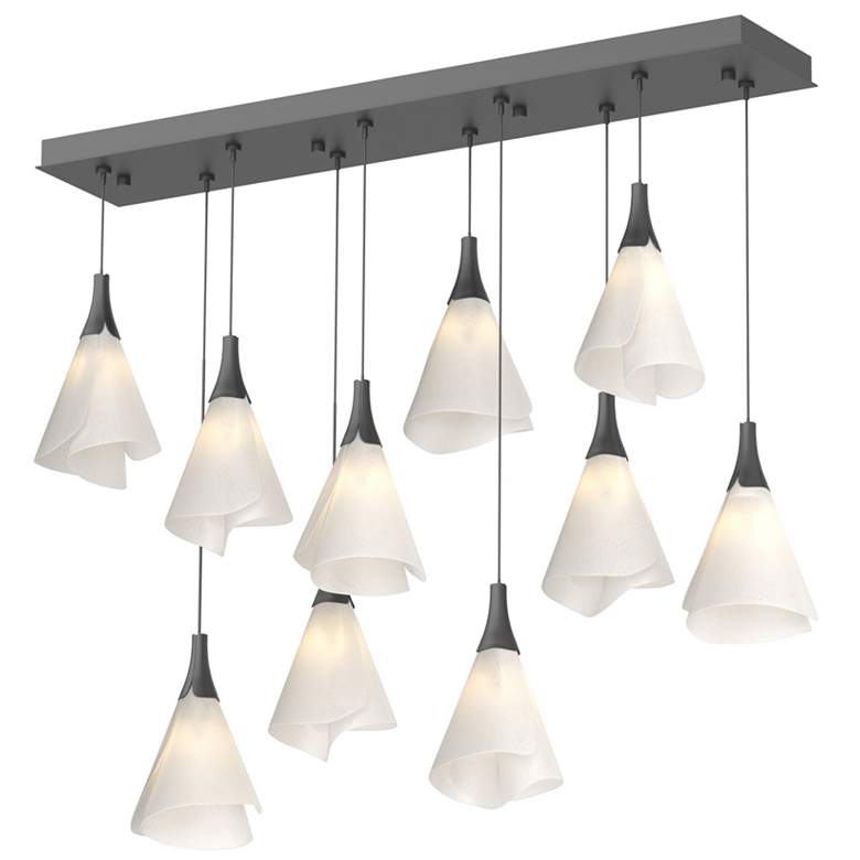 Image 1 Mobius 10-Light Rectangular Pendant - Black - Frost Shade - Standard Height