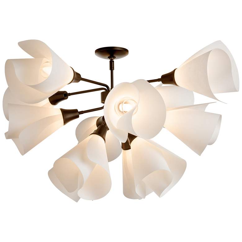 Image 1 Mobius 12-Light Semi-Flush - Bronze Finish - Spun Frost Shade