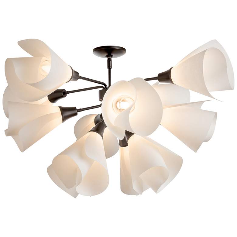 Image 1 Mobius 12-Light Semi-Flush - Dark Smoke Finish - Spun Frost Shade