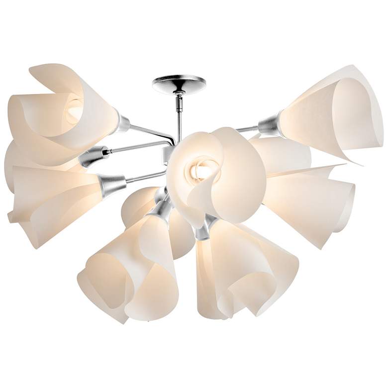 Image 1 Mobius 12-Light Semi-Flush - Sterling Finish - Spun Frost Shade