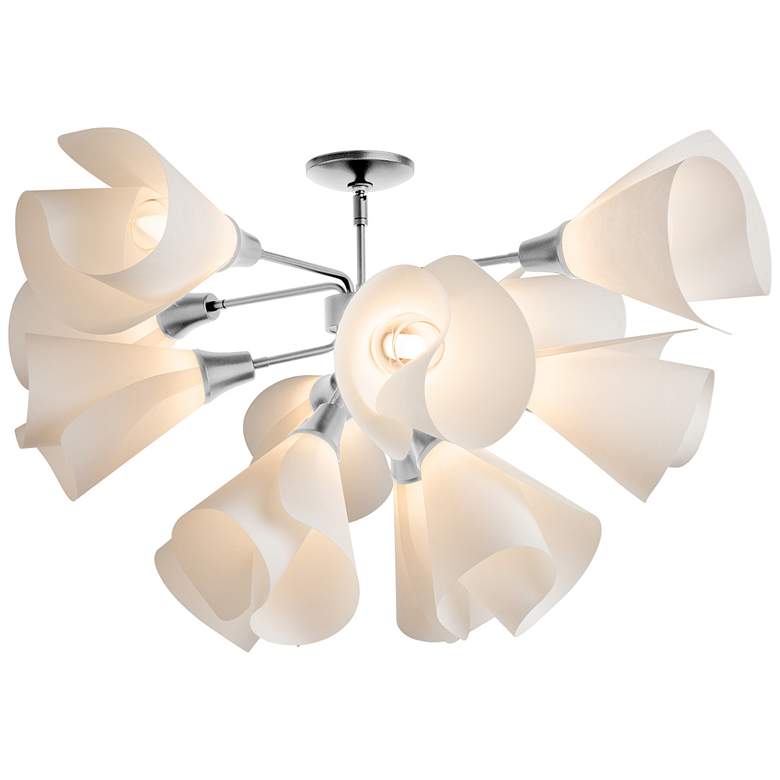 Image 1 Mobius 12-Light Semi-Flush - Vintage Platinum Finish - Spun Frost Shade