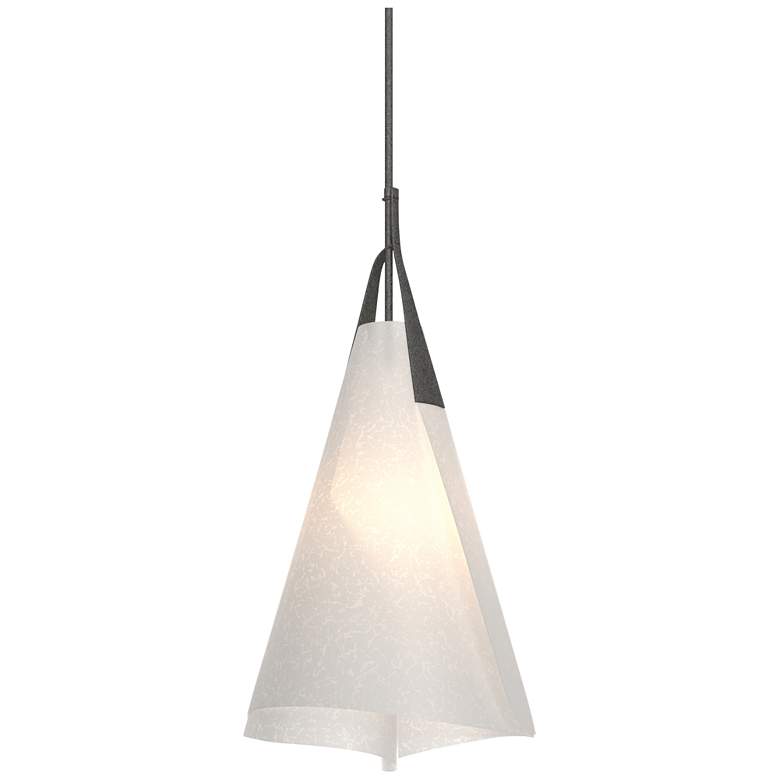 Image 1 Mobius 13.5" Wide Natural Iron Tall Pendant With Spun Frost Shade