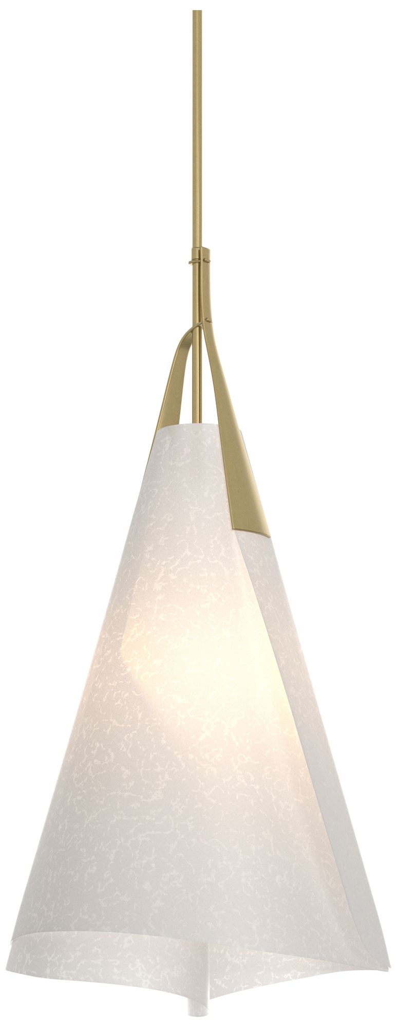 Mobius 13.5" Wide Modern Brass Tall Pendant w/ Spun Frost