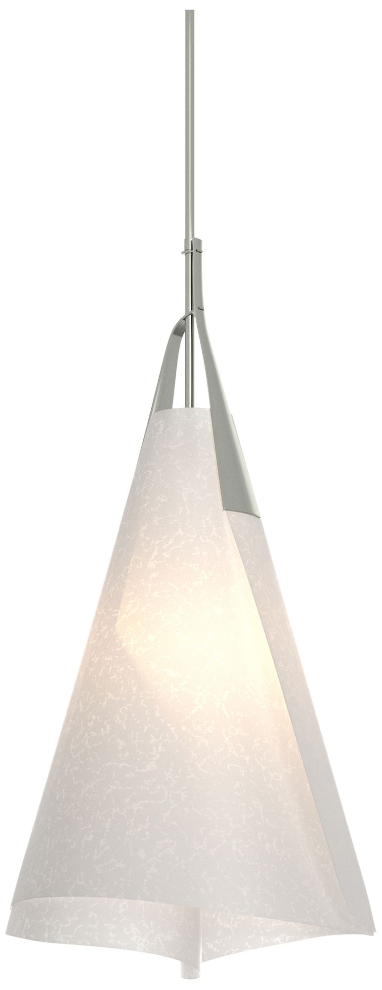 Mobius 13.5" Wide Sterling Tall Pendant With Spun Frost Shade Made to Order