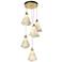 Mobius 17.3" Wide 5-Light Modern Brass Pendant With Spun Frost Shade