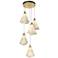 Mobius 17.3" Wide 5-Light Modern Brass Standard Pendant w/ Spun Frost