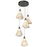 Mobius 17.3" Wide 5-Light Natural Iron Pendant With Spun Frost Shade