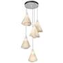 Mobius 17.3" Wide 5-Light White Pendant With Spun Frost Shade