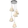 Mobius 17.3" Wide 5-Light White Standard Pendant With Spun Frost Shade