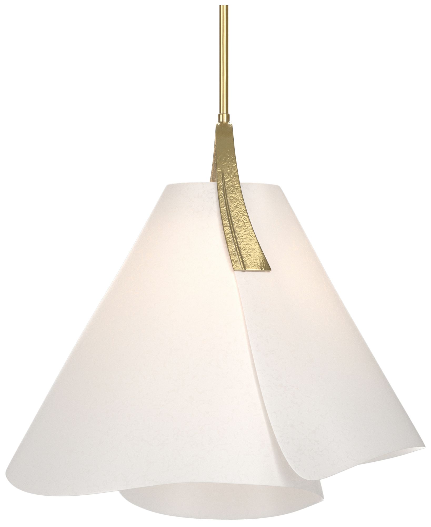 Mobius 17.5" Wide Modern Brass Small Pendant w/ Spun Frost - Made to Order