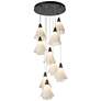 Mobius 20.8-Light Round Black Long Pendant with Spun Frost Shade