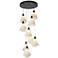 Mobius 20.8-Light Round Black Long Pendant with Spun Frost Shade