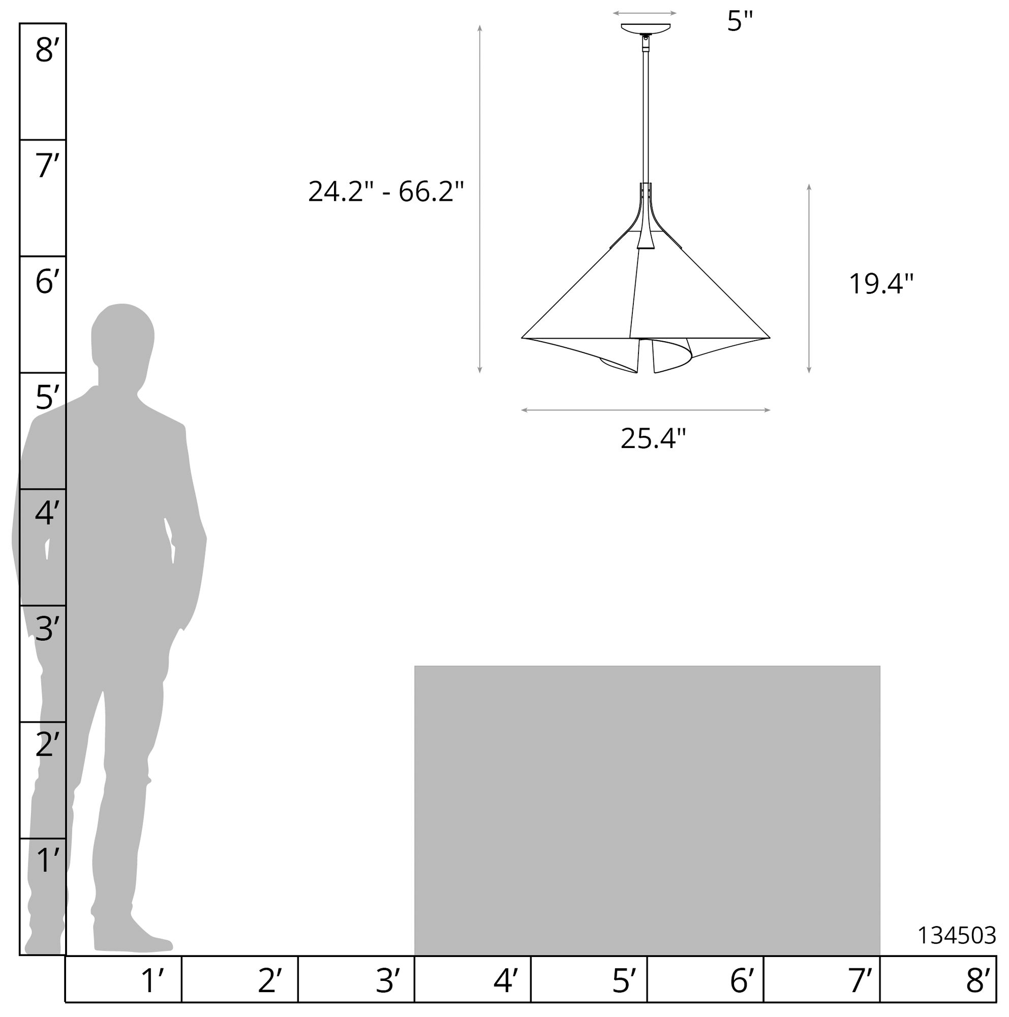 Image 4 Mobius 25" Wide Natural Iron Large Pendant w/ Spun Frost more views
