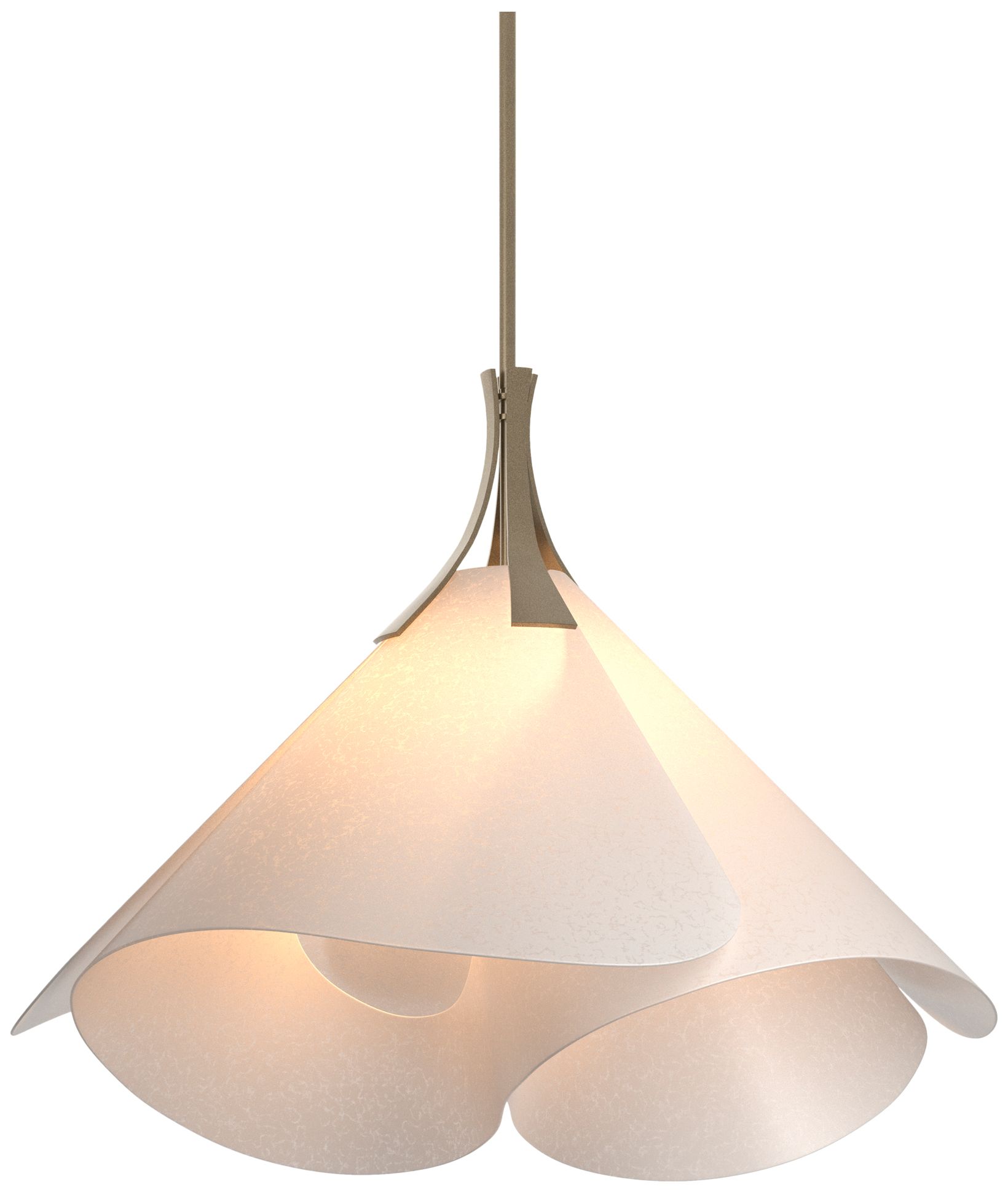 Mobius 25" Wide Soft Gold Large Pendant w/ Spun Frost - Made to Order