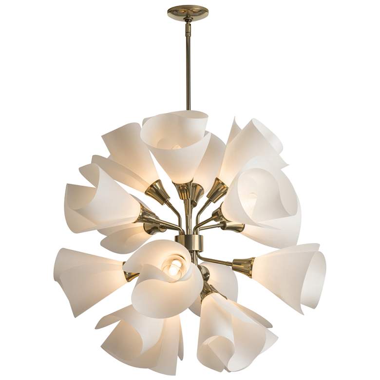 Image 1 Mobius 31" Wide 16.Light Modern Brass Orb Pendant With Spun Frost Shad