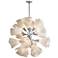 Mobius 31" Wide 16.Light Vintage Platinum Orb Pendant With Spun Frost