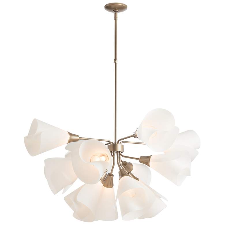 Image 1 Mobius 38.1" Wide 12.Light Soft Gold Pendant With Spun Frost Shade