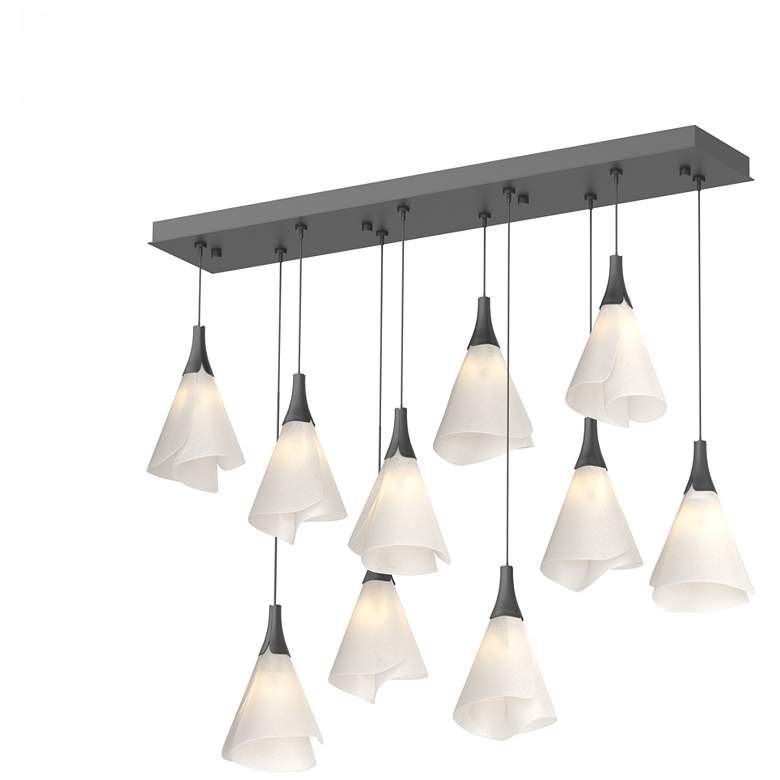 Image 1 Mobius 45.6" Rectangular Black Long Pendant with Spun Frost Shade