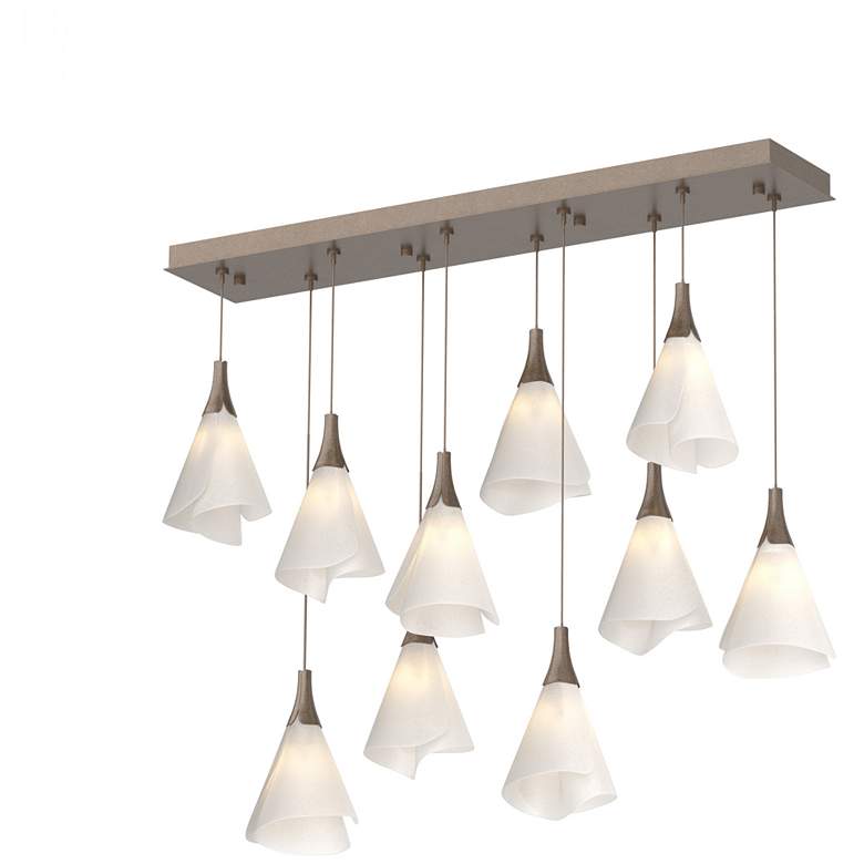 Image 1 Mobius 45.6" Rectangular Bronze Long Pendant with Spun Frost Shade