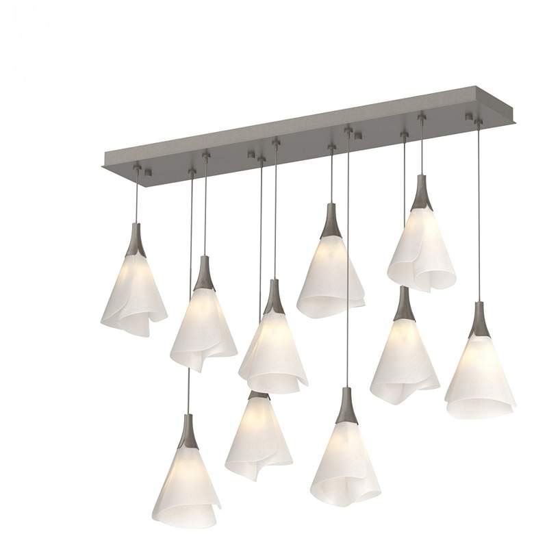Image 1 Mobius 45.6" Rectangular Dark Smoke Long Pendant with Spun Frost Shade