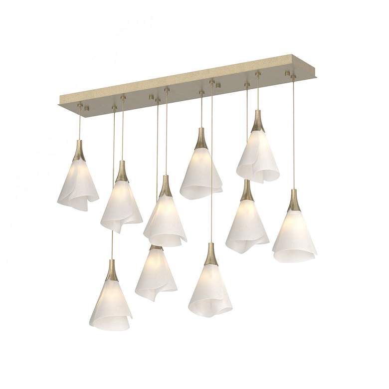 Image 1 Mobius 45.6" Rectangular Soft Gold Long Pendant with Spun Frost Shade