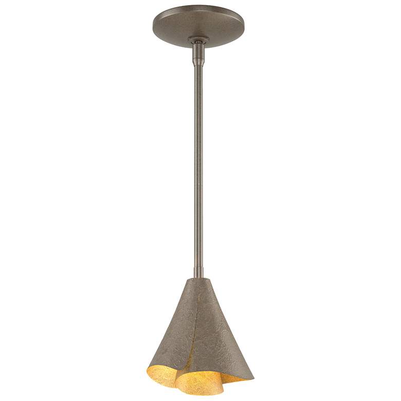 Image 1 Mobius 5" Wide Bronze Mini-Pendant With Steel Shade