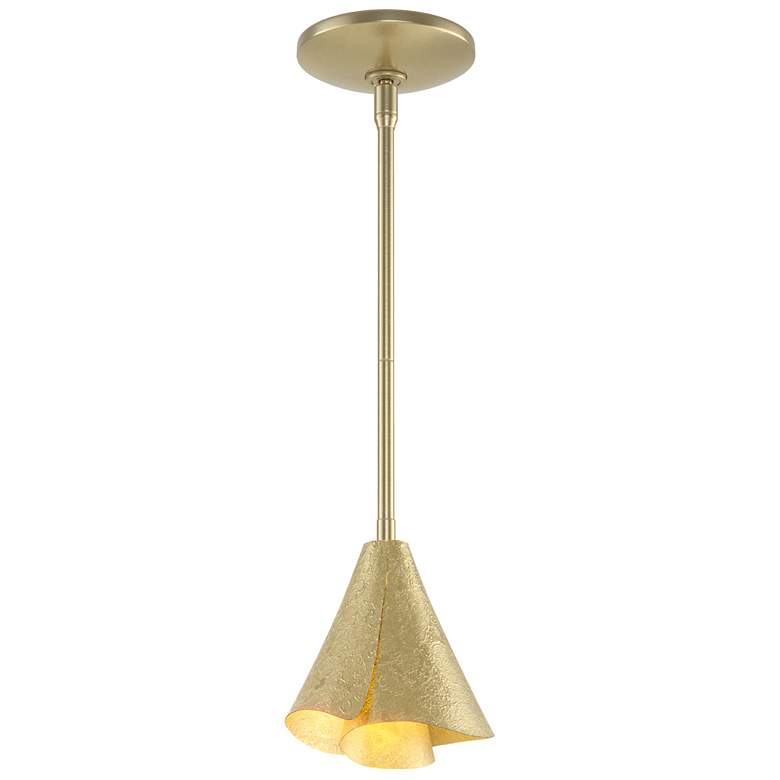 Image 1 Mobius 5" Wide Modern Brass Mini-Pendant With Steel Shade