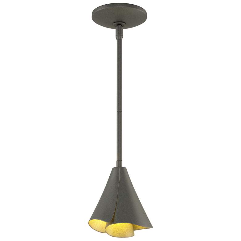 Image 1 Mobius 5" Wide Natural Iron Mini-Pendant With Steel Shade