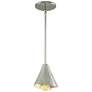 Mobius 5" Wide Sterling Mini-Pendant With Steel Shade