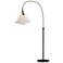 Mobius 66.3" High Black Arc Floor Lamp With Spun Frost Shade