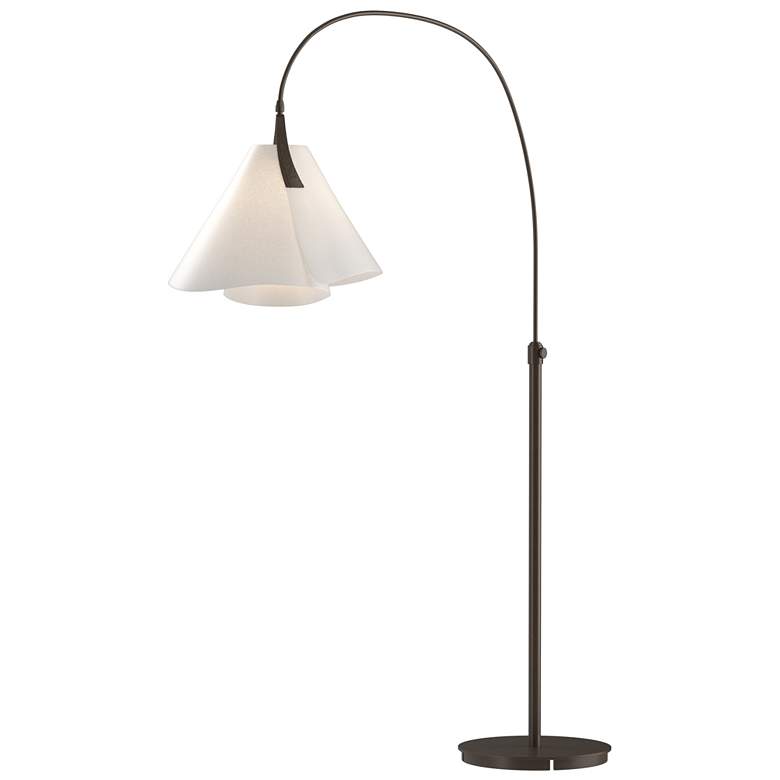 Image 1 Mobius 66.3 inch High Bronze Arc Floor Lamp With Spun Frost Shade
