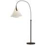 Mobius 66.3" High Bronze Arc Floor Lamp With Spun Frost Shade