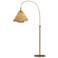 Mobius 66.3" High Modern Brass Arc Floor Lamp With Spun Amber Shade