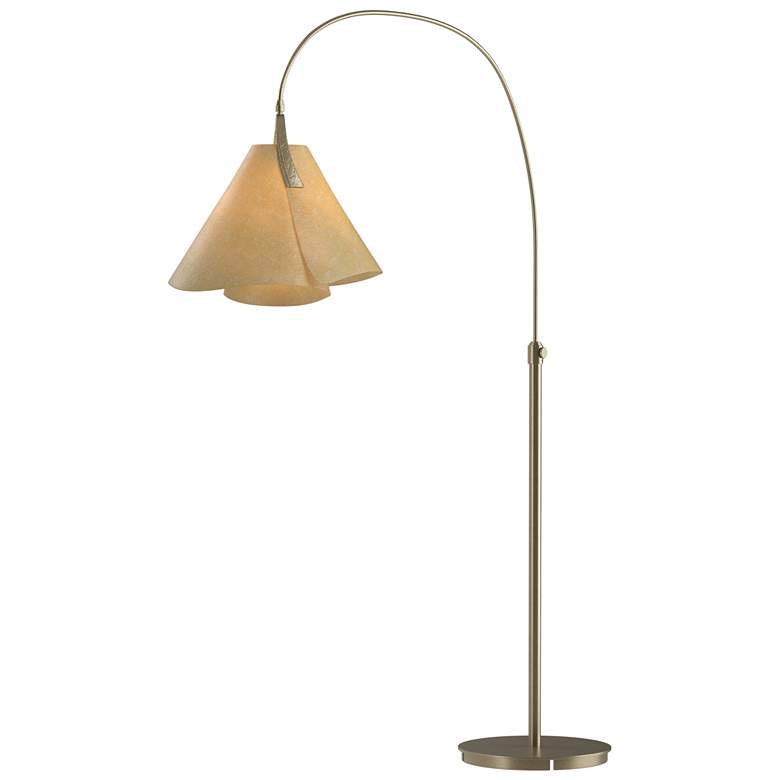 Image 1 Mobius 66.3 inch High Soft Gold Arc Floor Lamp With Spun Amber Shade