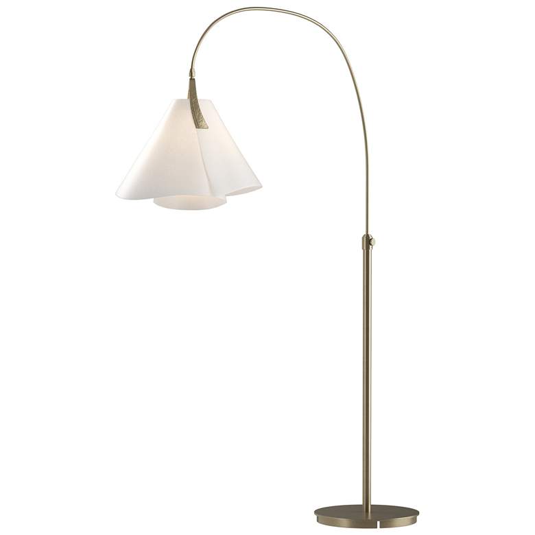 Image 1 Mobius 66.3" High Soft Gold Arc Floor Lamp With Spun Frost Shade