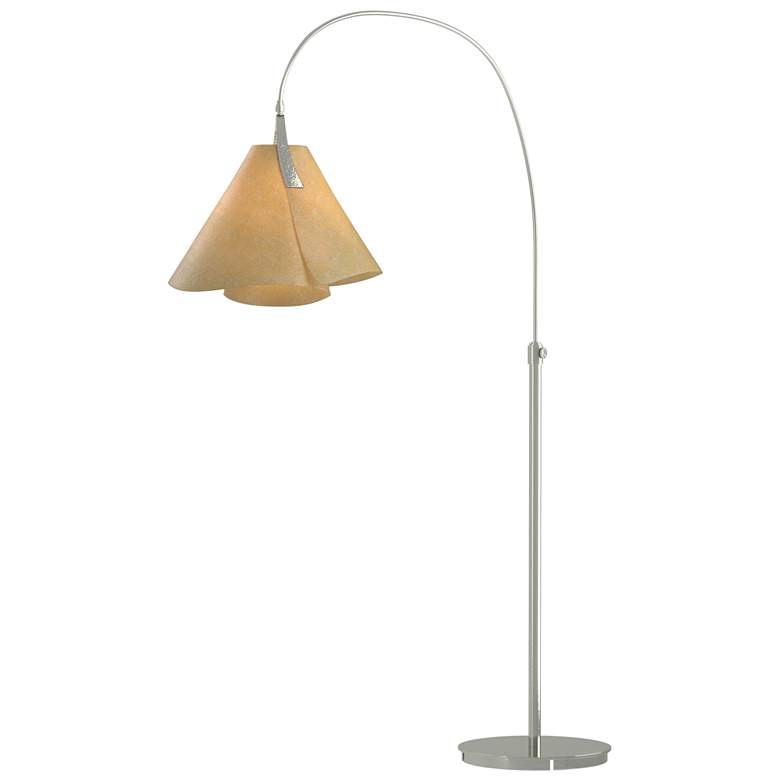 Image 1 Mobius 66.3" High Sterling Arc Floor Lamp With Spun Amber Shade